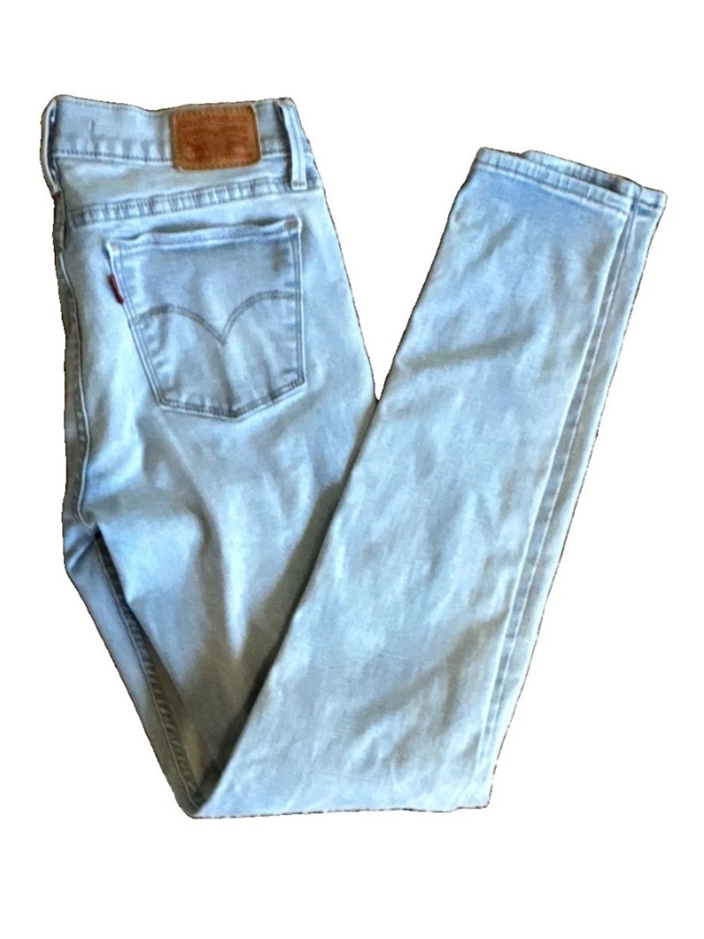 Levi's Women's Light Wash Blue Skinny Stretch Denim Jeans Mid Rise Pockets 28